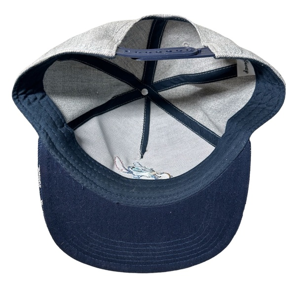 Disney- Men's Navy/Grey- Stich- Embroidered Flat bill Snapback Cap- OS - Picture 6 of 12